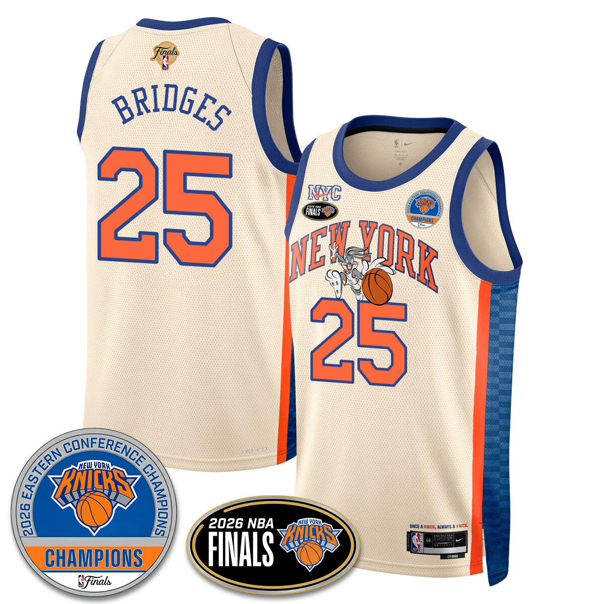 NYK 2026 NBA Eastern Conference Champions x Bunny Vapor Jersey - Stitched