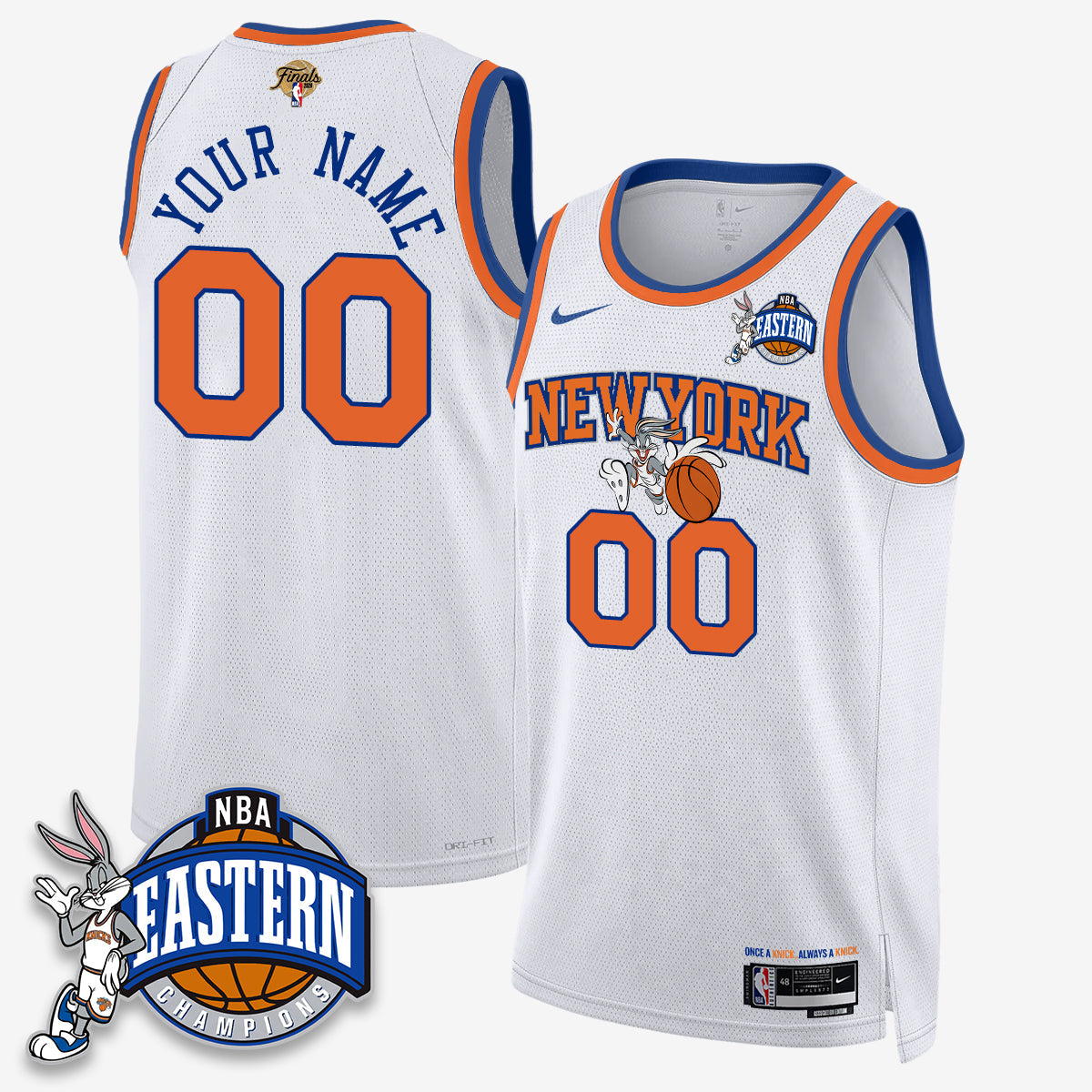 NYK 2026 NBA Finals x Bunny Vapor Custom Jersey - Stitched