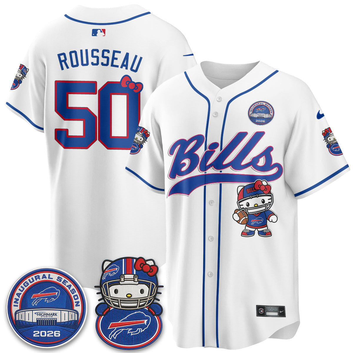 BUF x Meow  Vapor Baseball Jersey - Stitched