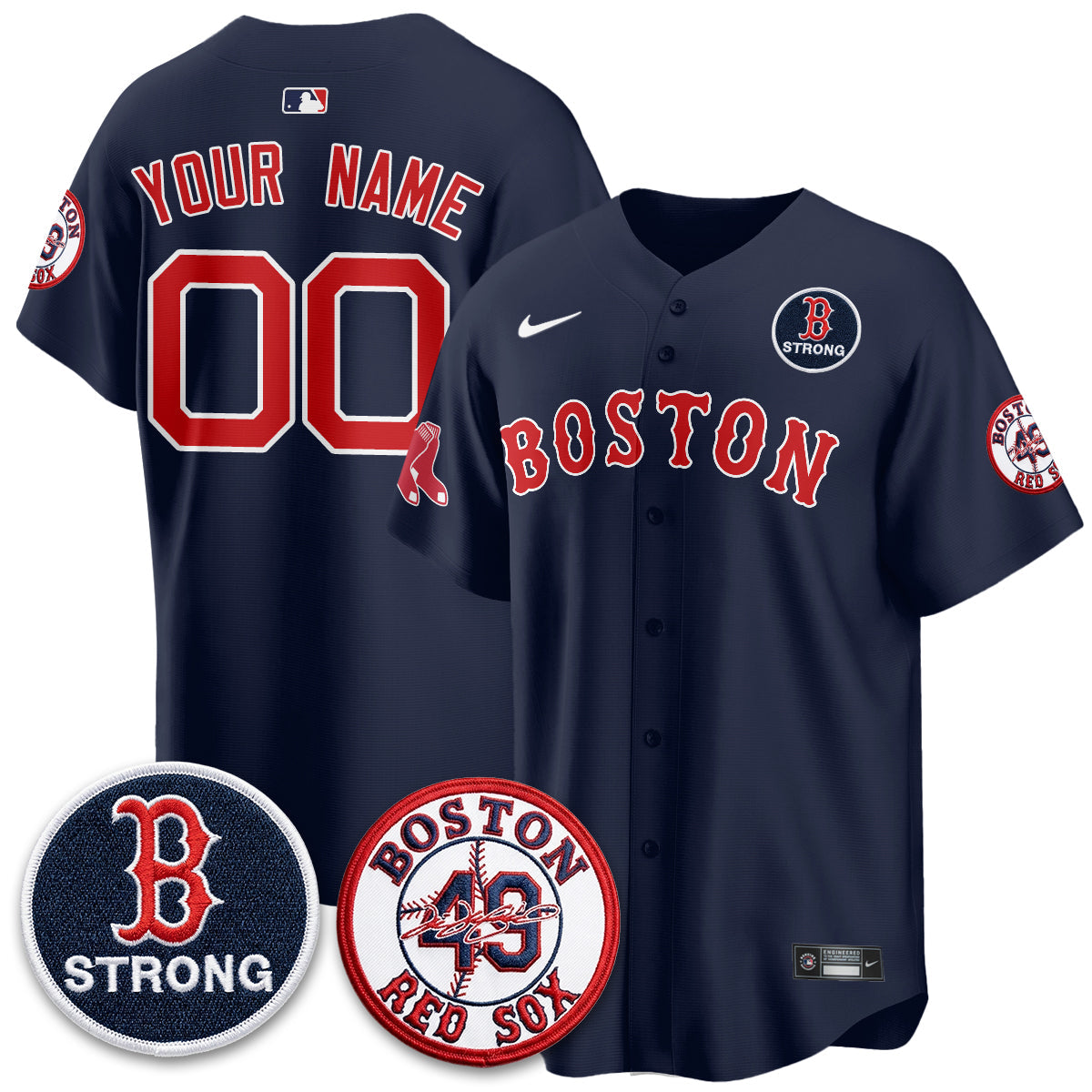 BOS Tim Wakefield Memorial Patch Vaper Premier Limited Custom Jersey - Stitched V2