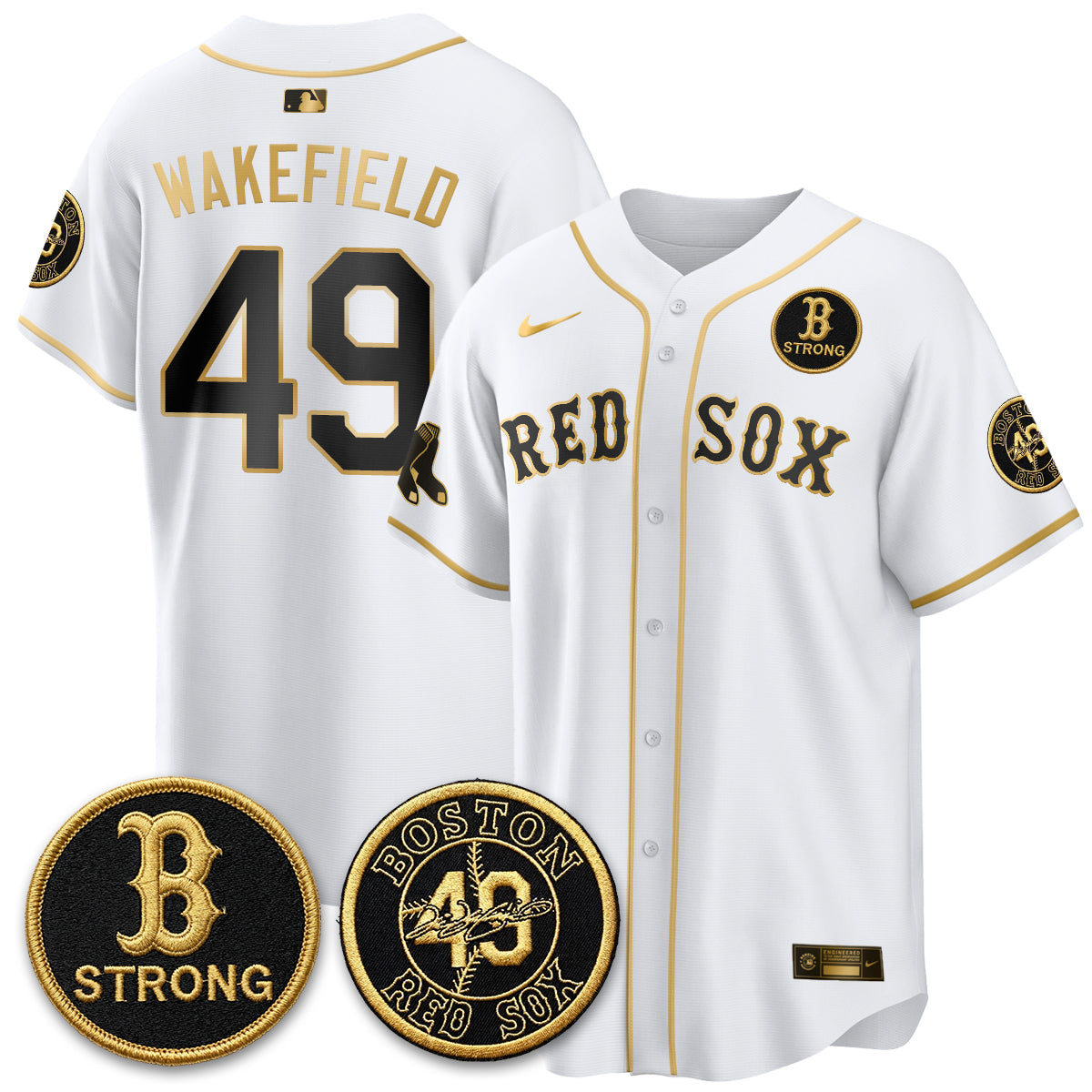 BOS Tim Wakefield Memorial Patch Vaper Premier Limited Jersey - Stitched V2