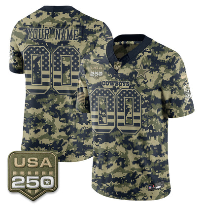 DAL 2026 Salute to Service Edition Vapor Custom Jersey - Stitched