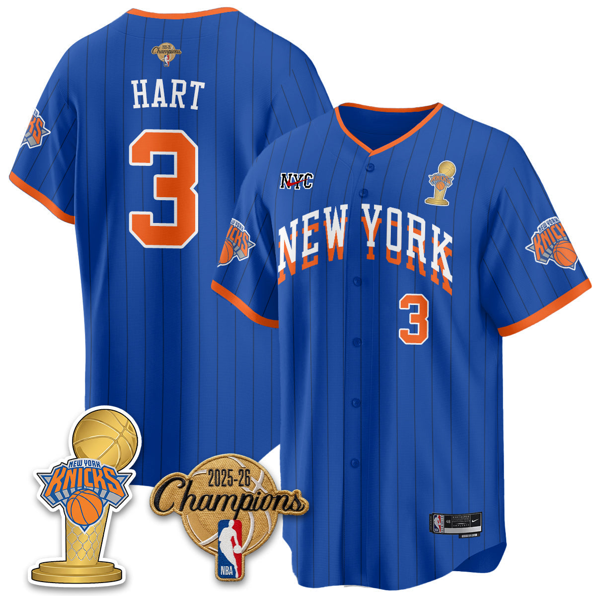 NYK 2026 NBA Champions Vapor Jersey - Stitched