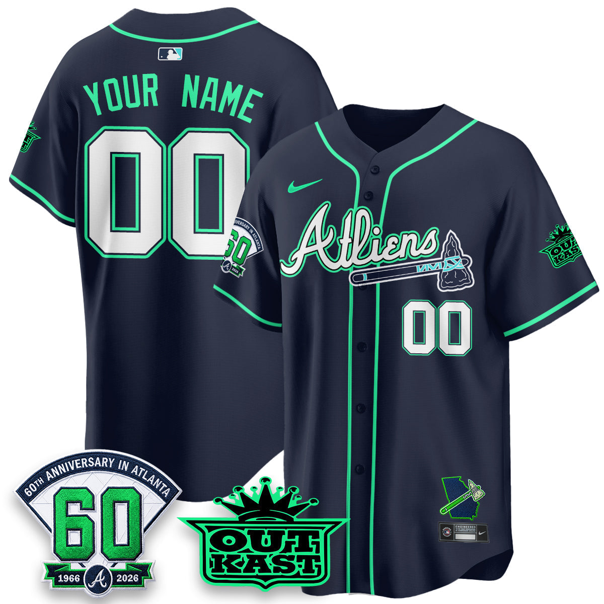ATL x Atliens Cool Base Galaxy Version Custom Jersey - Stitched-NQD