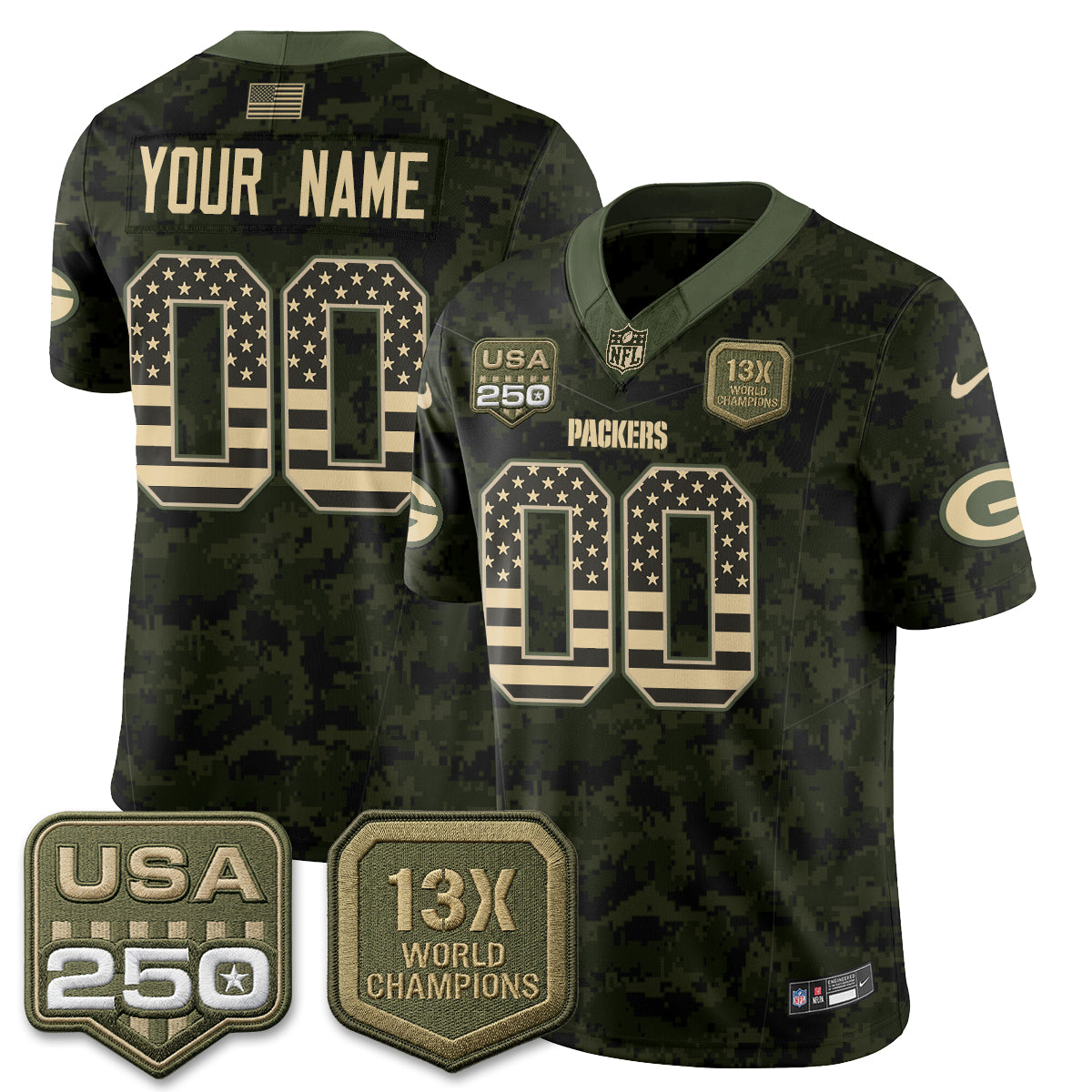 GB 2026 Salute To Service Edition Vapor Custom Jersey - Stitched