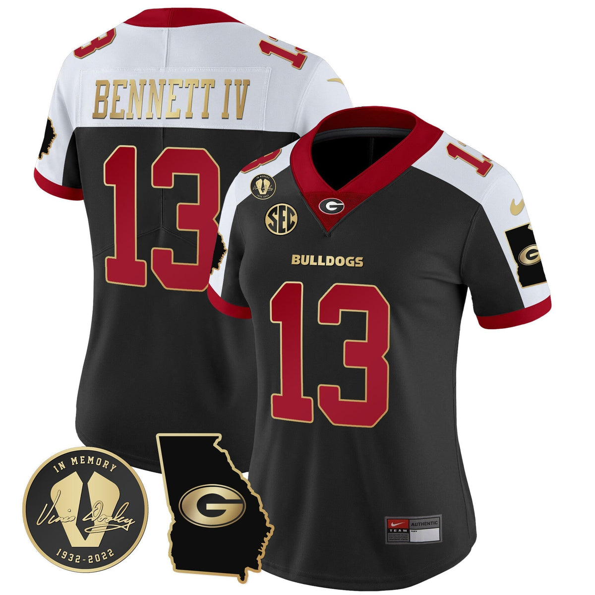 Women's Georgia Bulldogs 2023 Vapor Jersey V3 - Georgia Map - All Stitched