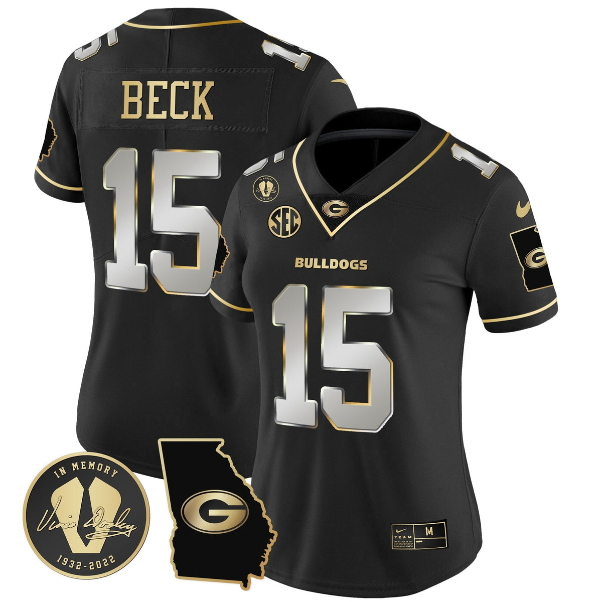 Women's Georgia Bulldogs 2023 Vapor Jersey V3 - Georgia Map - All Stitched