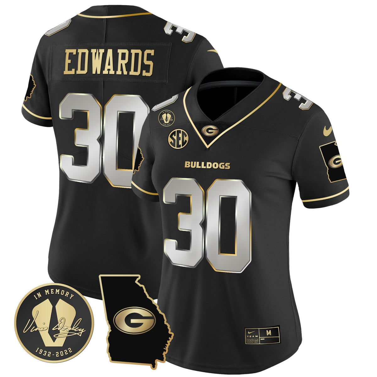 Women's Georgia Bulldogs 2023 Vapor Jersey V3 - Georgia Map - All Stitched