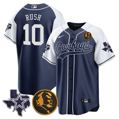 Men's Cowboys Texas & John Madden Patch Baseball Jersey - All Stitched