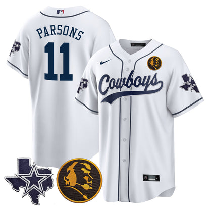 Men's Cowboys Texas & John Madden Patch Baseball Jersey - All Stitched