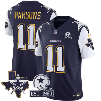 Men's Cowboys Texas Patch Gold Trim Vapor Jersey - All Stitched