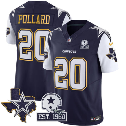 Men's Cowboys Texas Patch Gold Trim Vapor Jersey - All Stitched