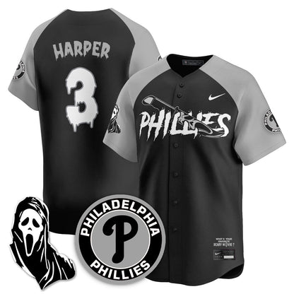 Men's Philadelphia Phillies "Scream Ghostface" Jersey - Stitched