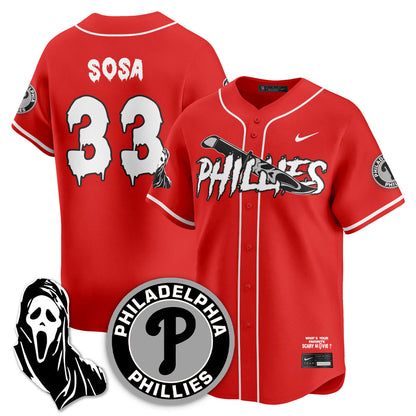 Men's Philadelphia Phillies "Scream Ghostface" Jersey - Stitched