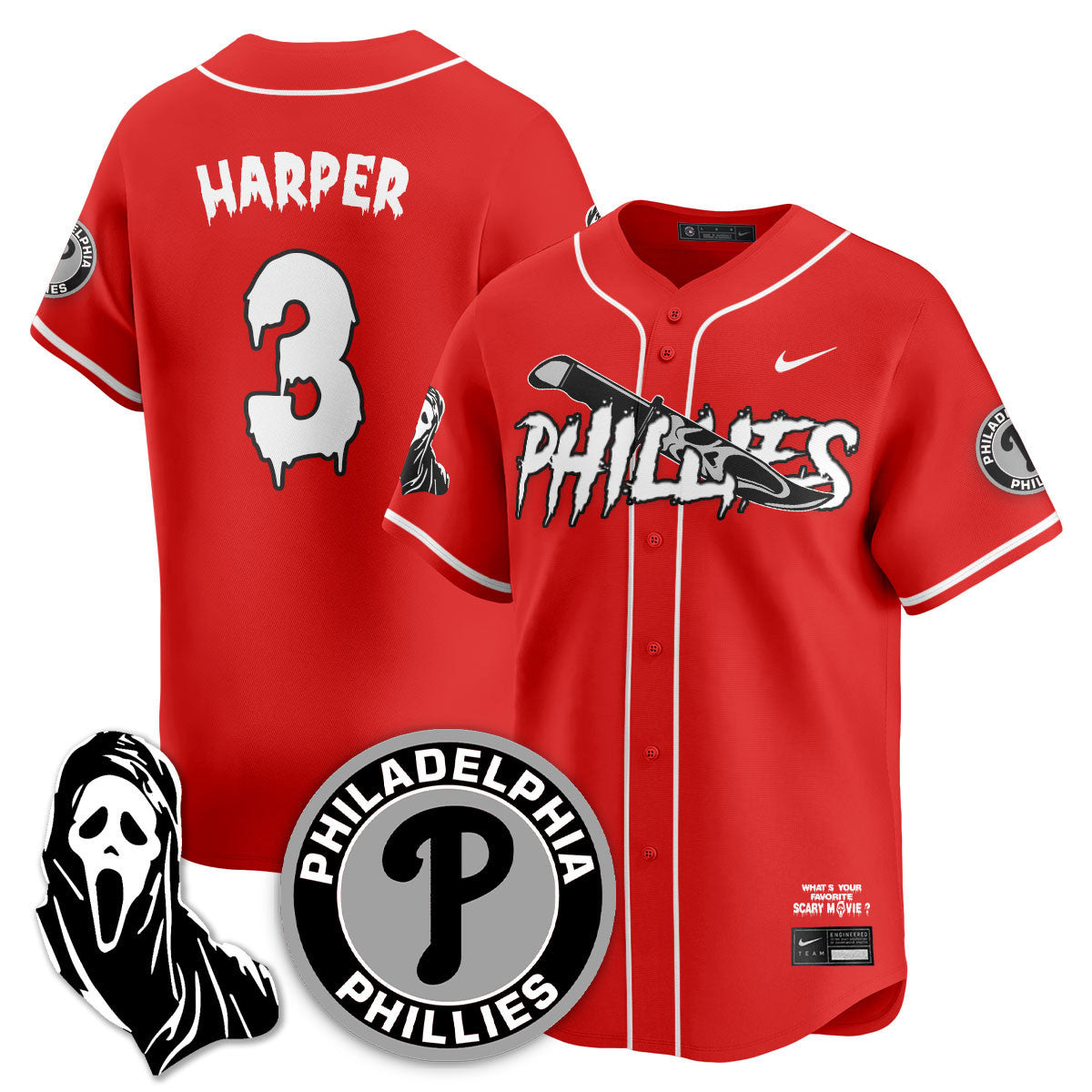 PHI "Scream Ghostface" Jersey - Stitched