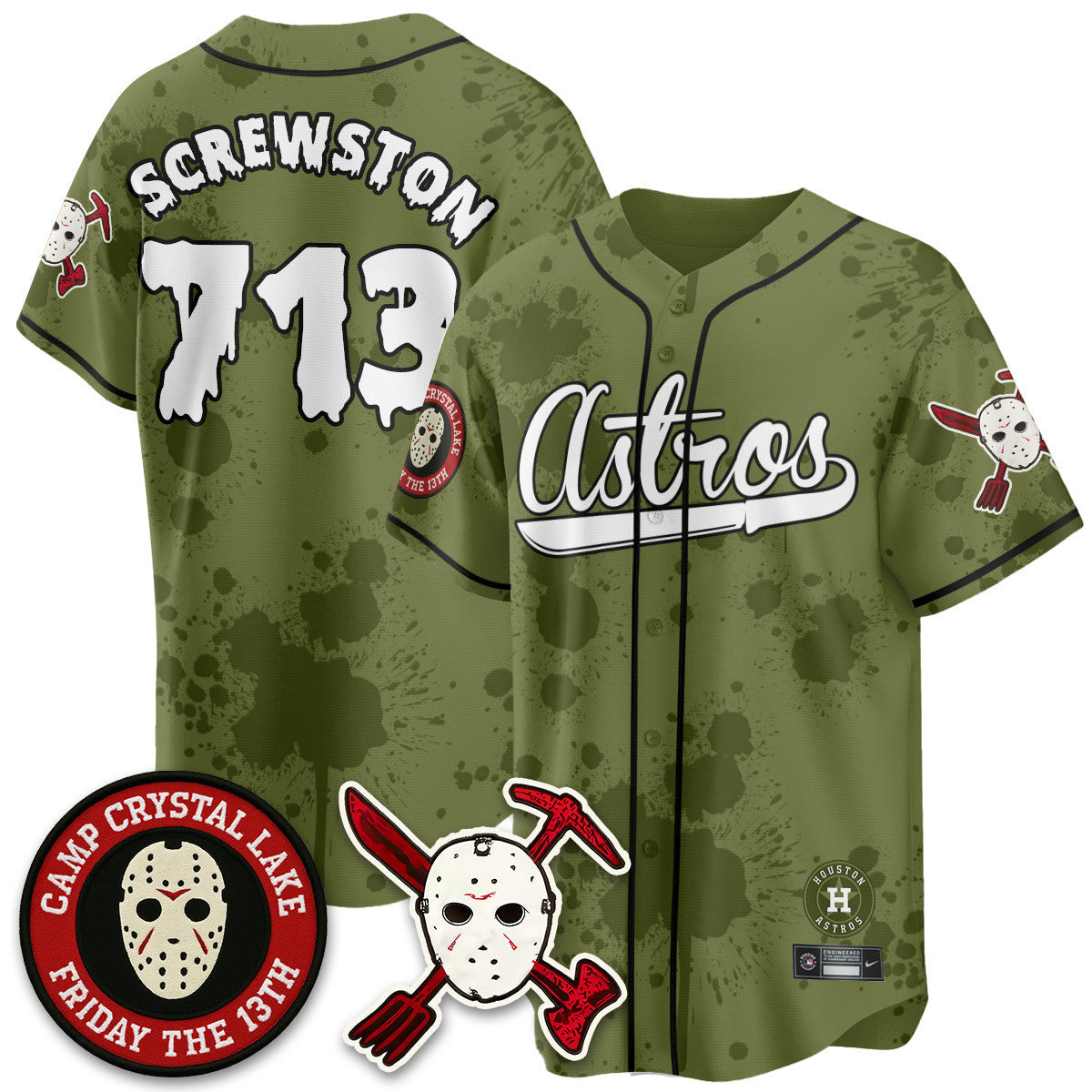 Men's Houston Astros "Friday the 13th" Jersey - All Stitched