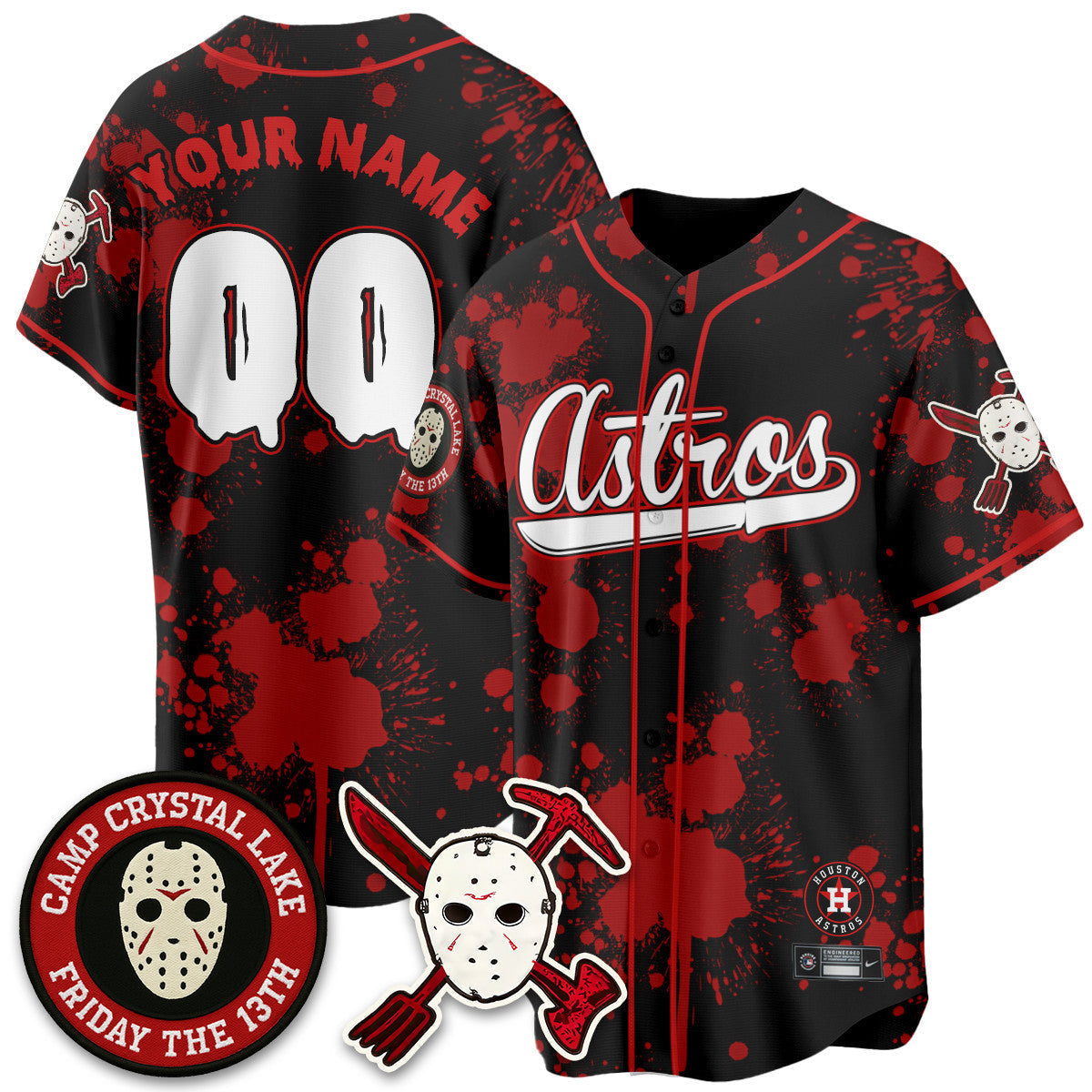 Men's Houston Astros "Friday the 13th" Jersey - All Stitched
