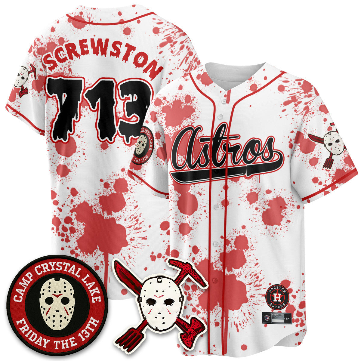 Men's Houston Astros "Friday the 13th" Jersey - All Stitched