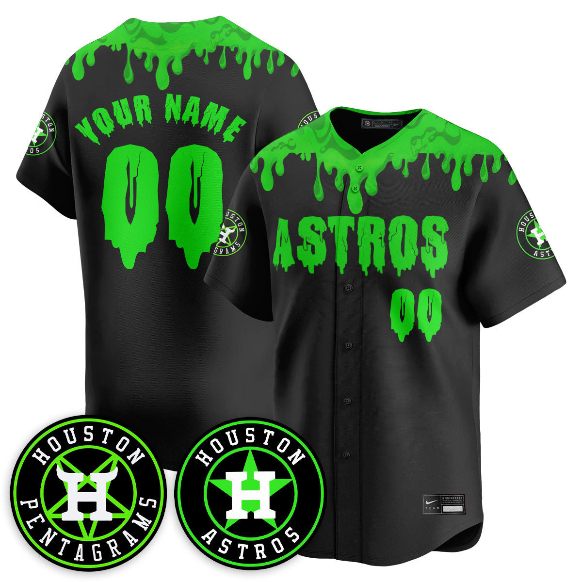 Custom HOU "Slime Night Special" Jersey - Stitched