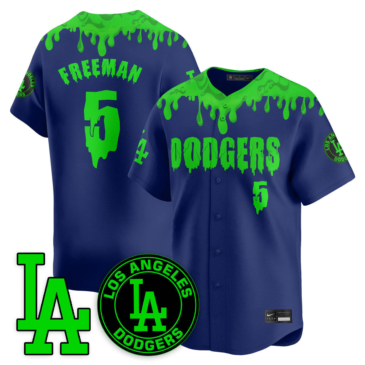 Men's Los Angeles Dodgers "Slime Night Special" Jersey - Stitched