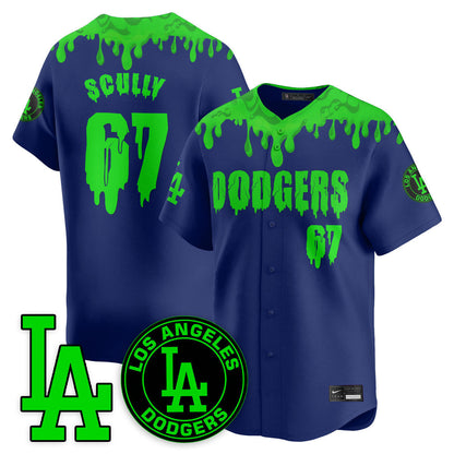 Men's Los Angeles Dodgers "Slime Night Special" Jersey - Stitched