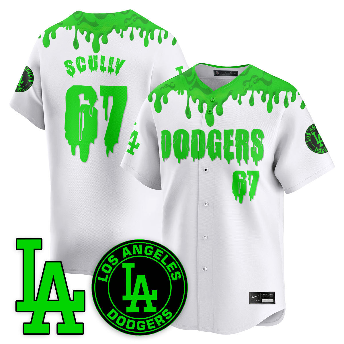 Men's Los Angeles Dodgers "Slime Night Special" Jersey - Stitched