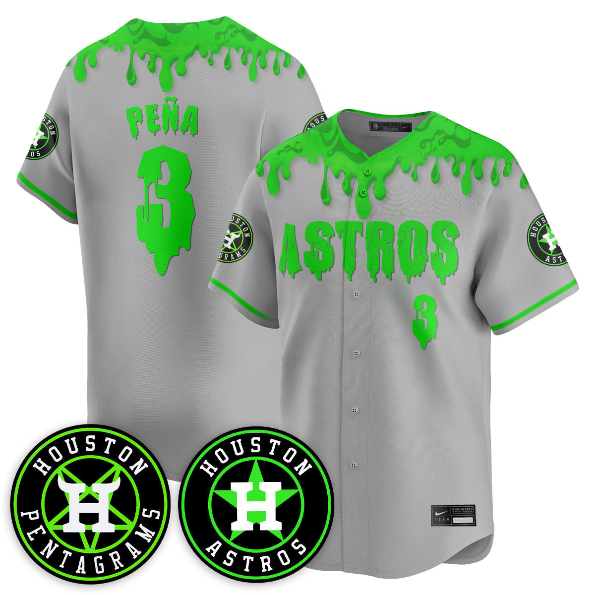 Men's Houston Astros "Slime Night Special" Jersey - Stitched