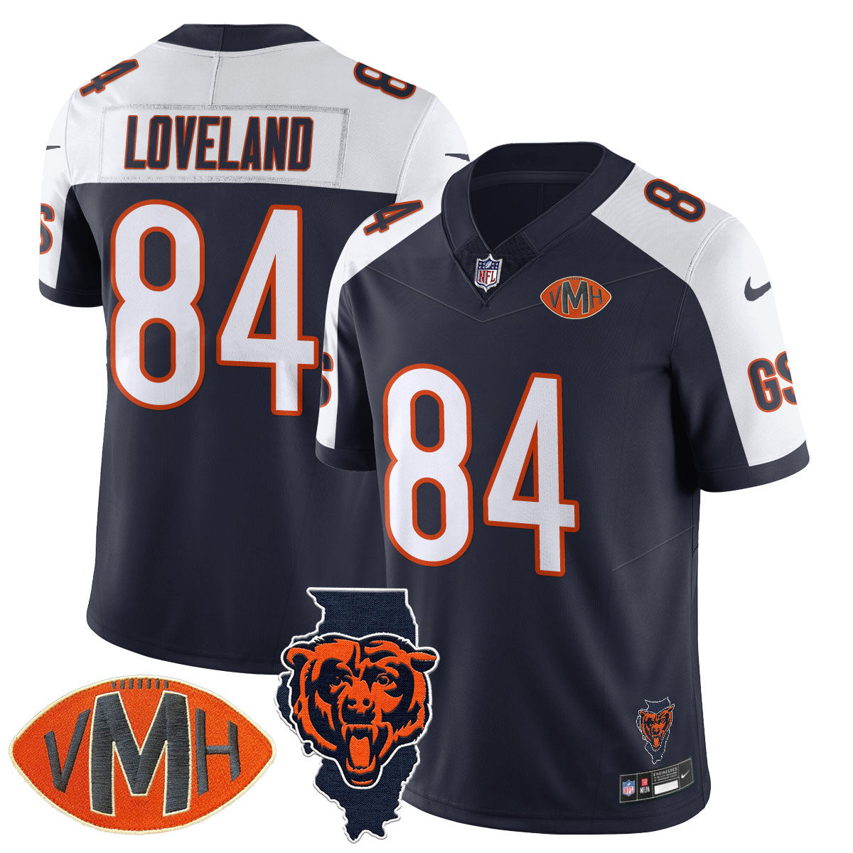 Men's Chicago Bears Honor Virginia Halas McCaskey Jersey - All Stitched