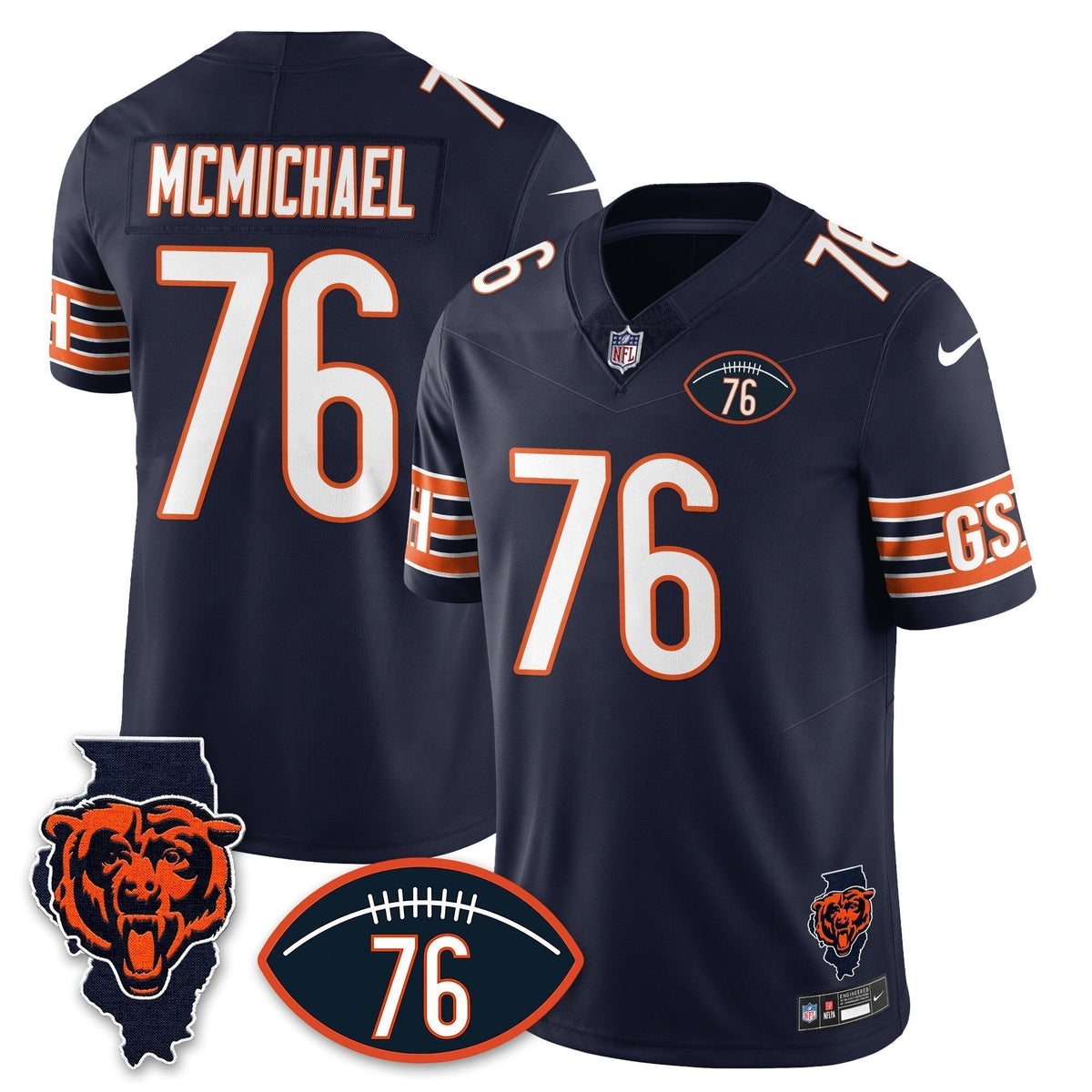 Men's Chicago Bears Honor Steve McMichael Jersey - All Stitched