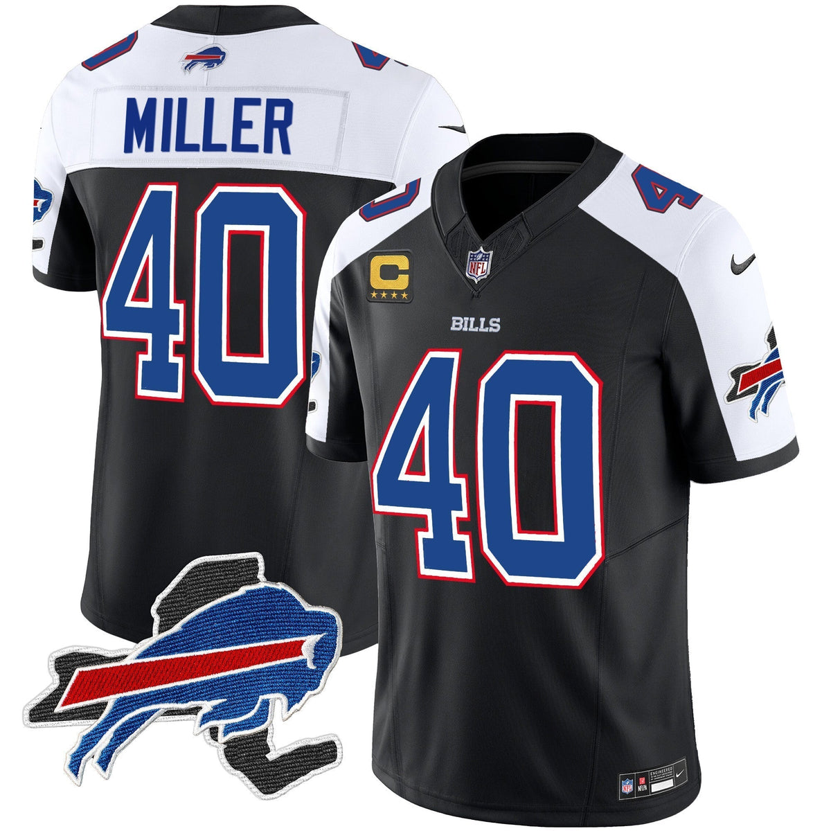 Men's Bills New York Patch Vapor Limited Jersey - All Stitched