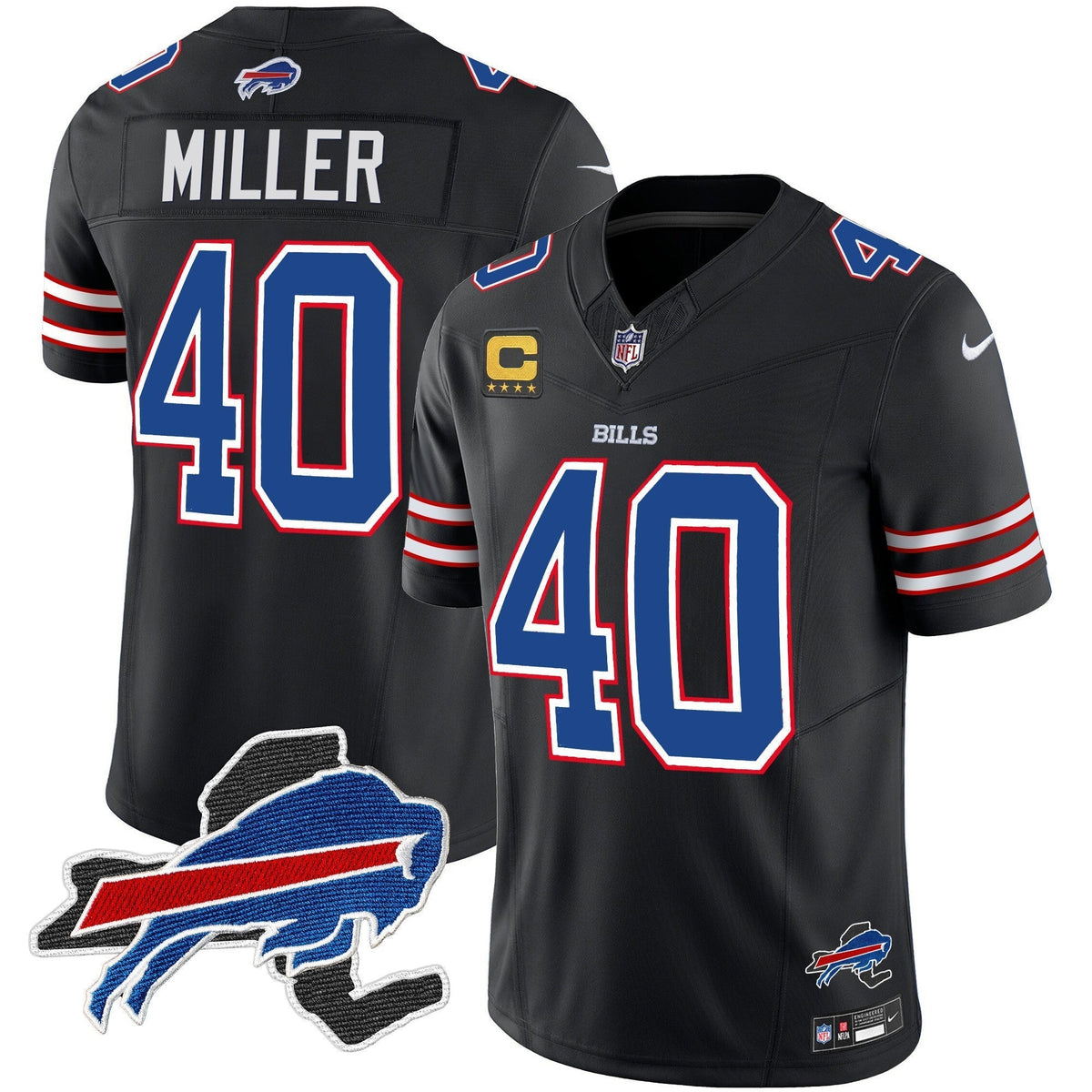 Men's Bills New York Patch Vapor Limited Jersey - All Stitched