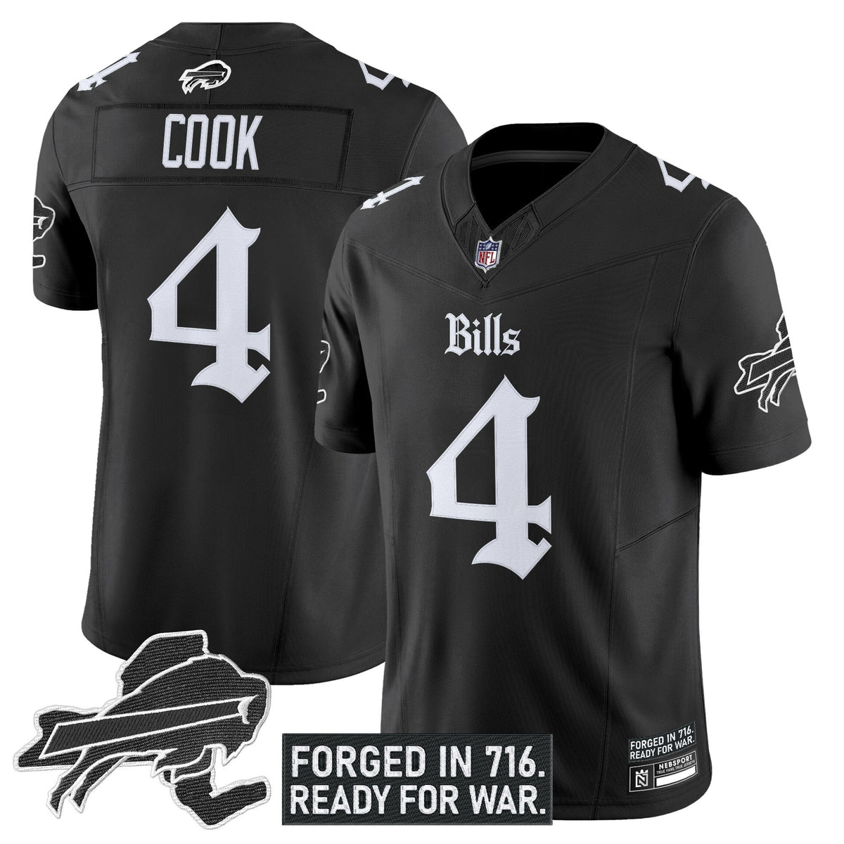 Men's Buffalo Bills 'Gothic Cold Front Edition' Vapor Limited Jersey - All Stitched