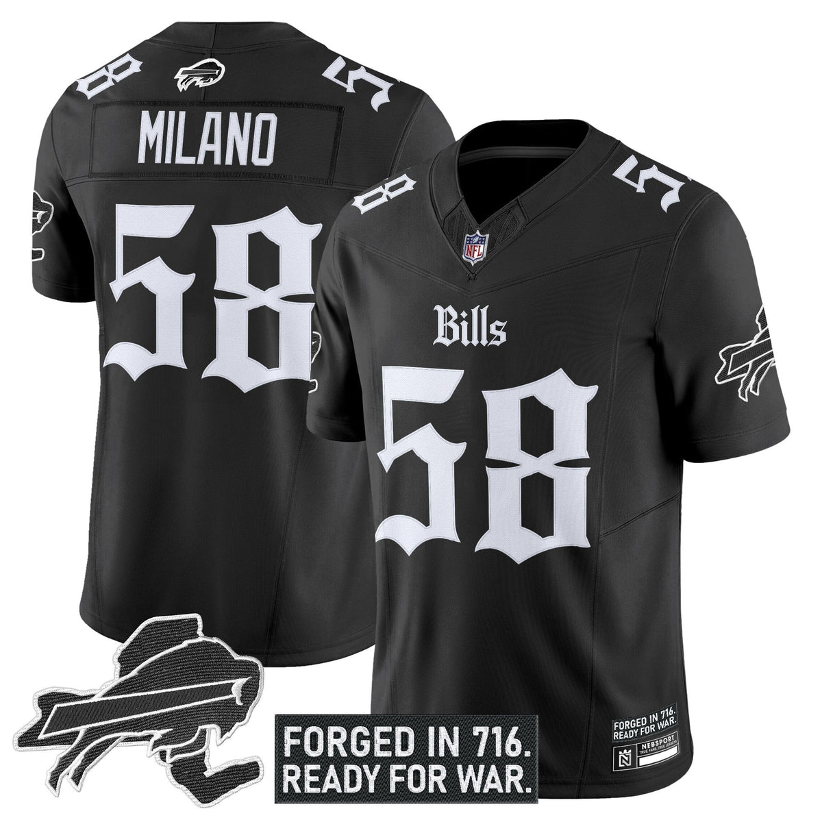 Men's Buffalo Bills 'Gothic Cold Front Edition' Vapor Limited Jersey - All Stitched