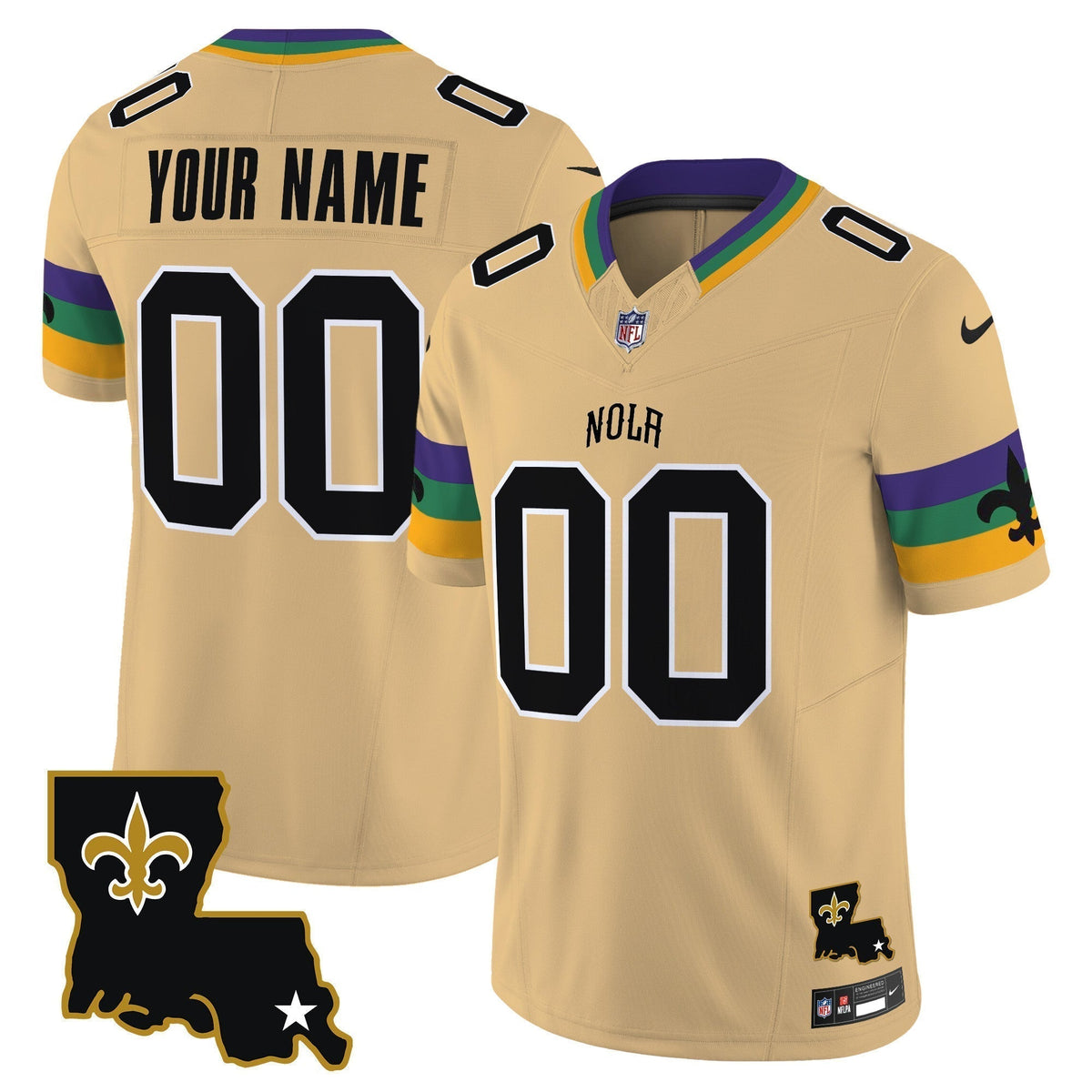 Saints 2025 New Orleans City Vapor Limited Custom Jersey - All Stitched
