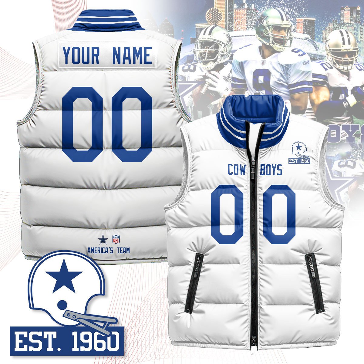 Dallas Cowboys Unisex Puffer Vest
