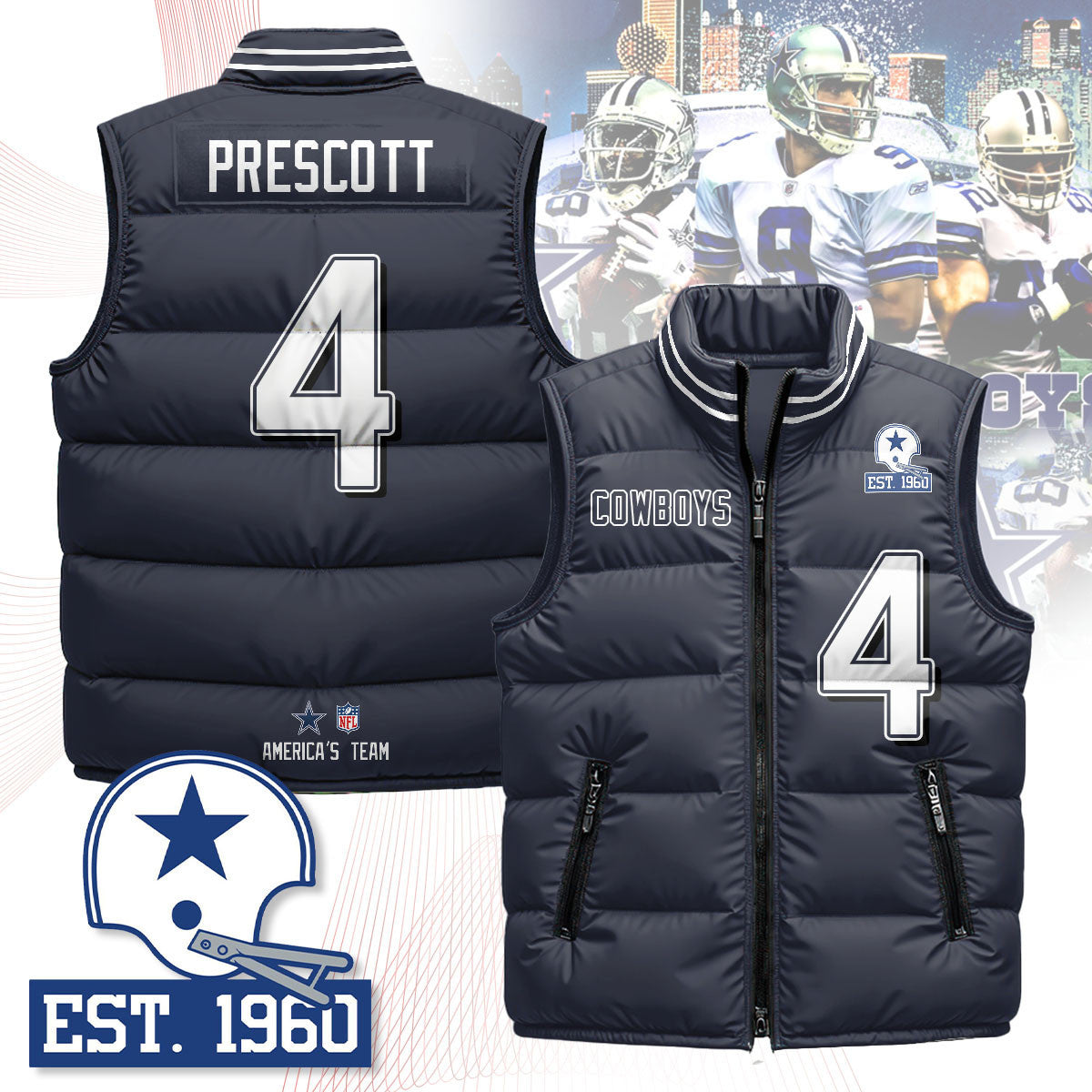 Dallas Cowboys Unisex Puffer VestPlayer