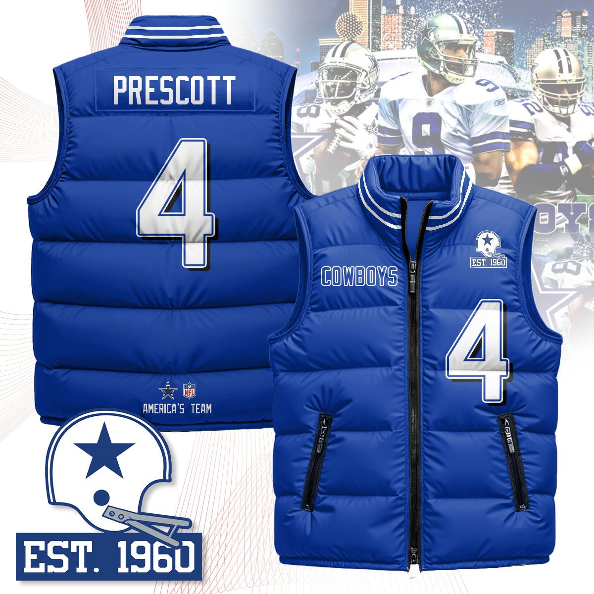 Dallas Cowboys Unisex Puffer VestPlayer