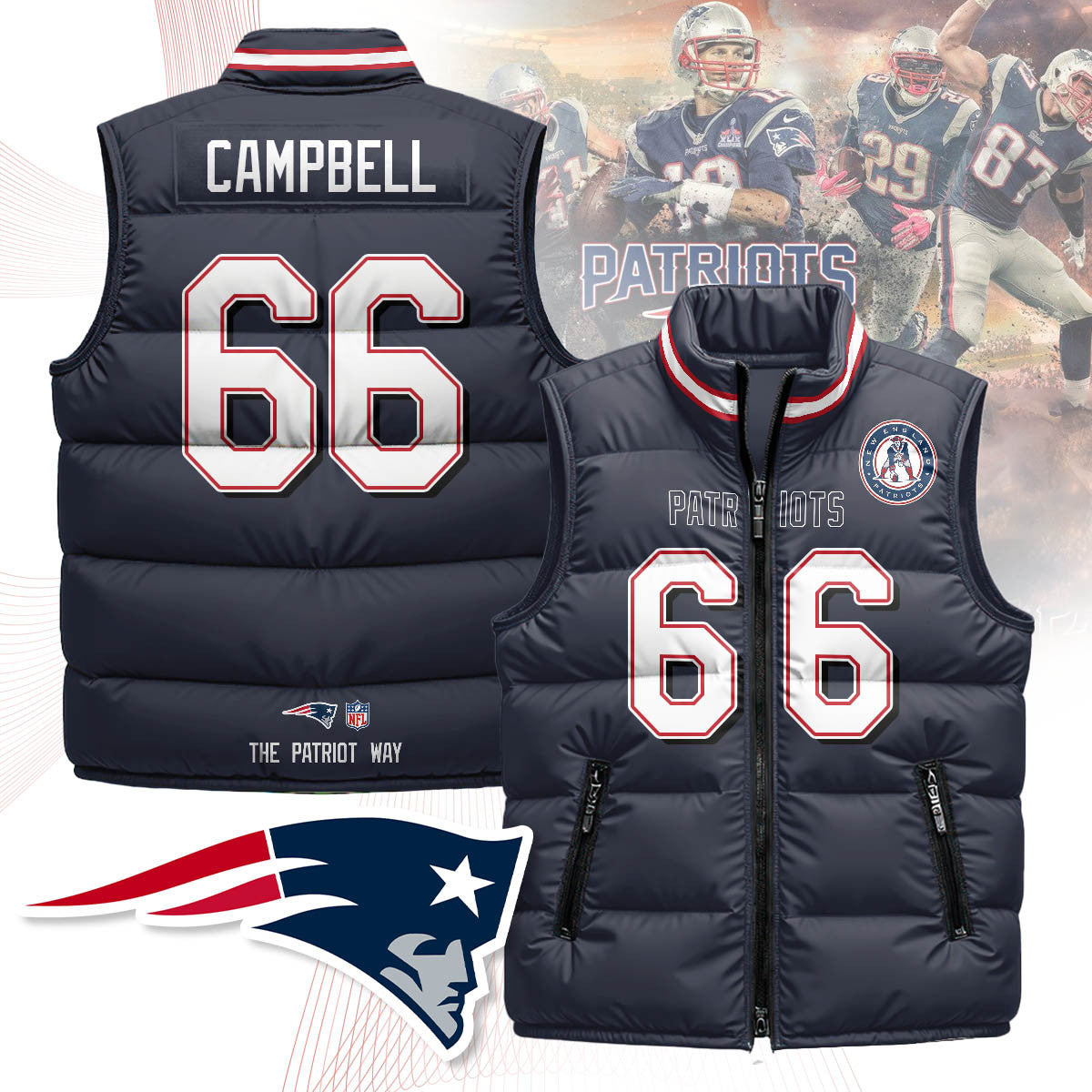 New England Patriots Unisex Puffer Vest