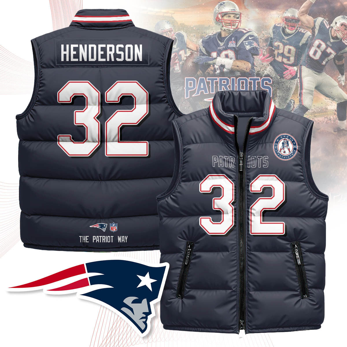 New England Patriots Unisex Puffer Vest