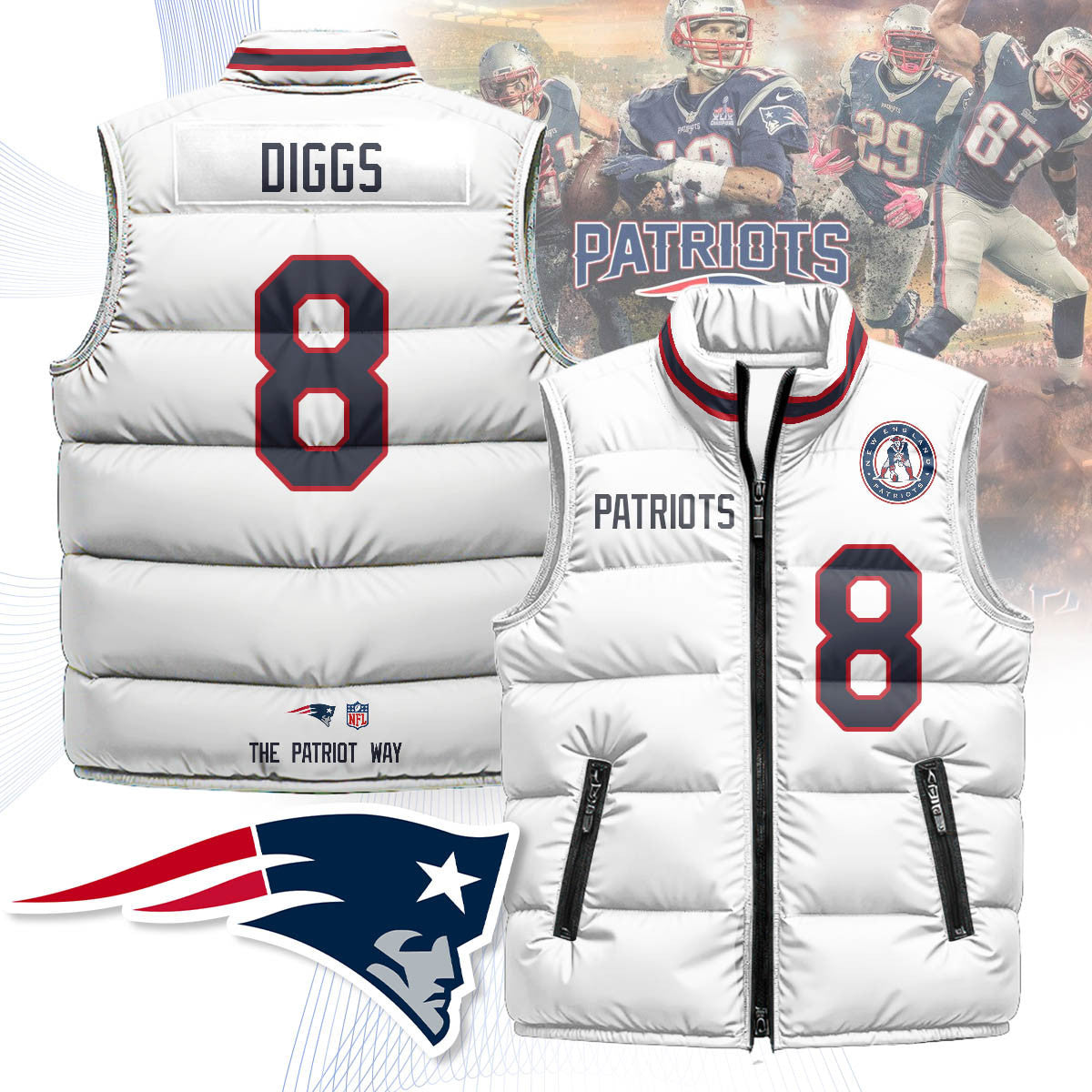 New England Patriots Unisex Puffer Vest