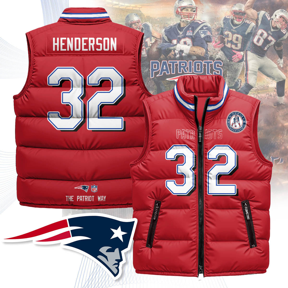 New England Patriots Unisex Puffer Vest