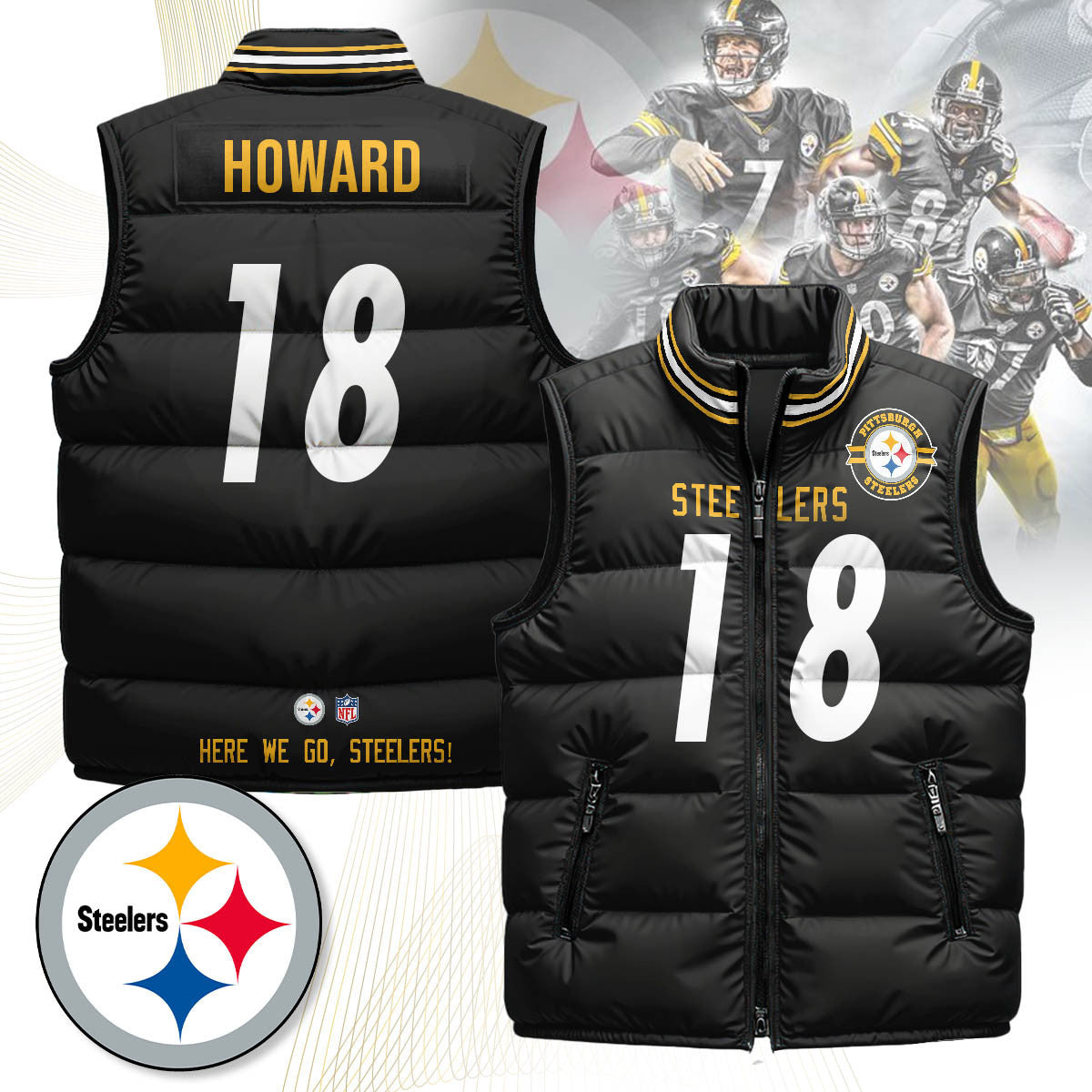 Pittsburgh Steelers Unisex Puffer Vest