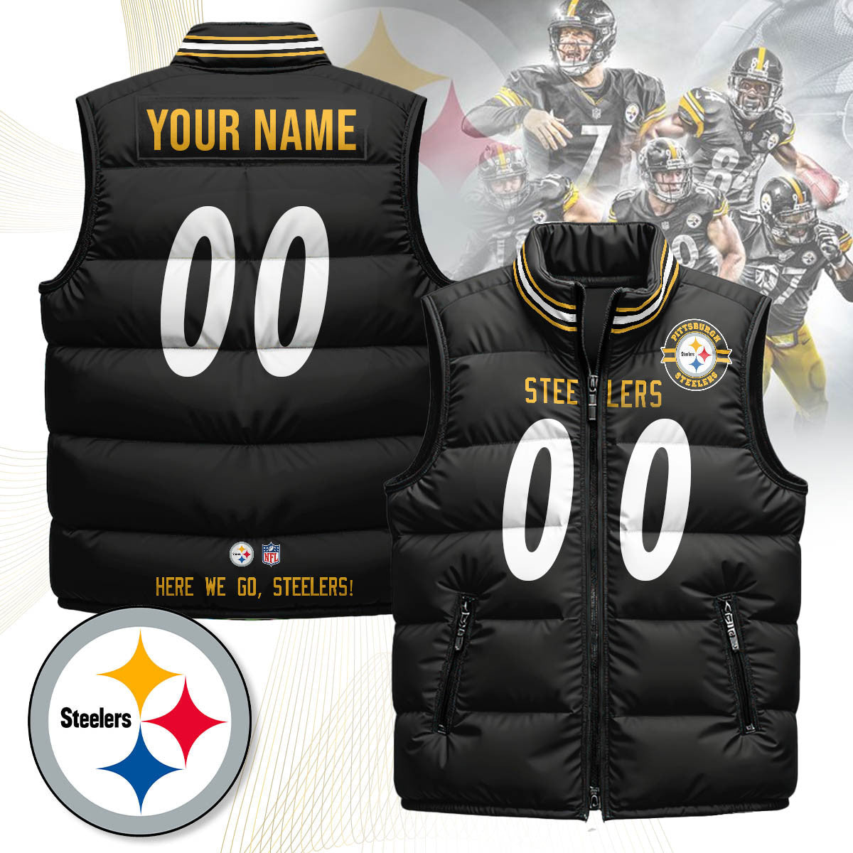 Pittsburgh Steelers Unisex Puffer Vest