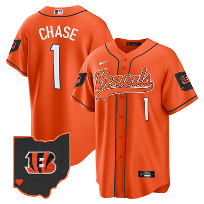 Men's Bengals Ohio Patch Baseball Jersey - All Stitched