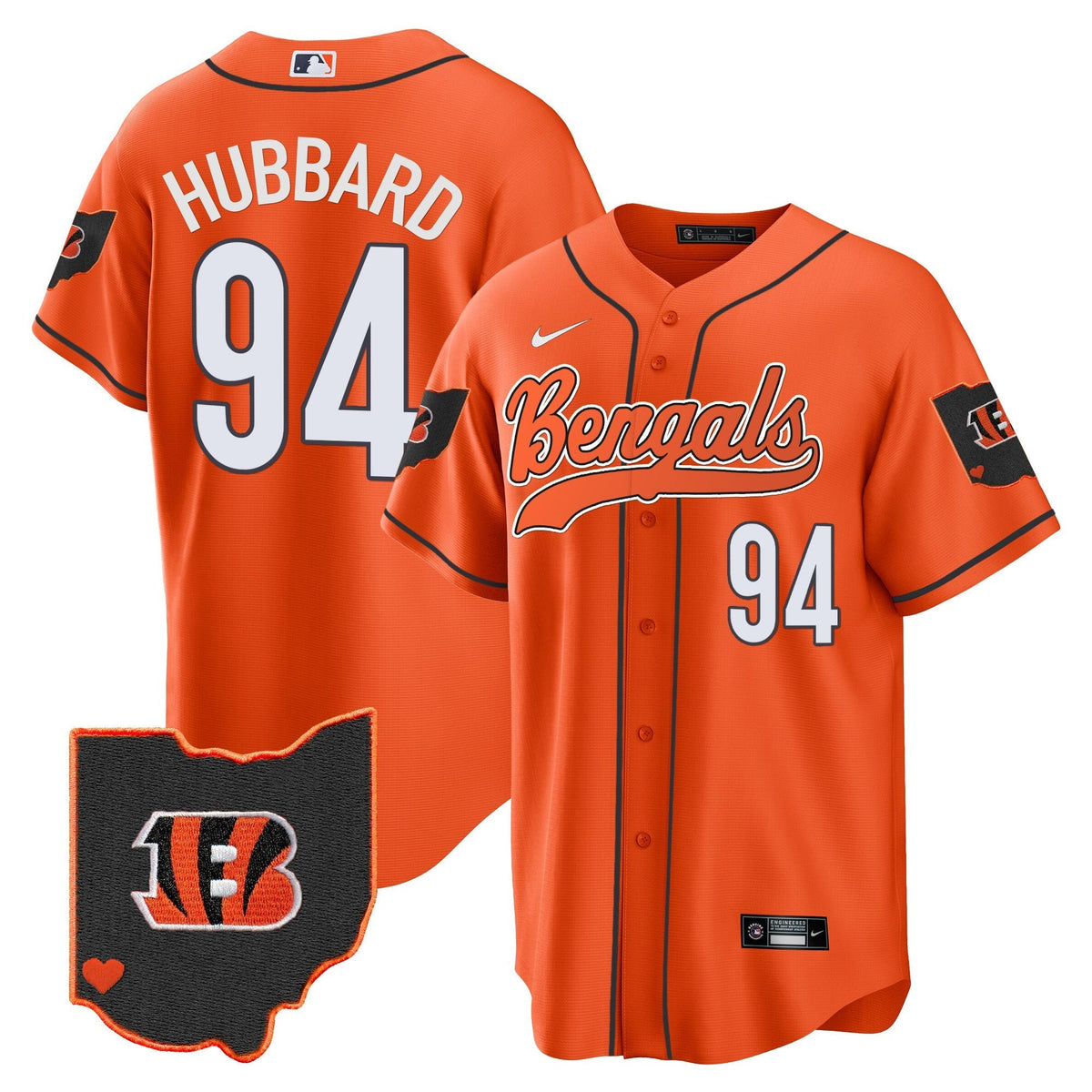 Men's Bengals Ohio Patch Baseball Jersey - All Stitched