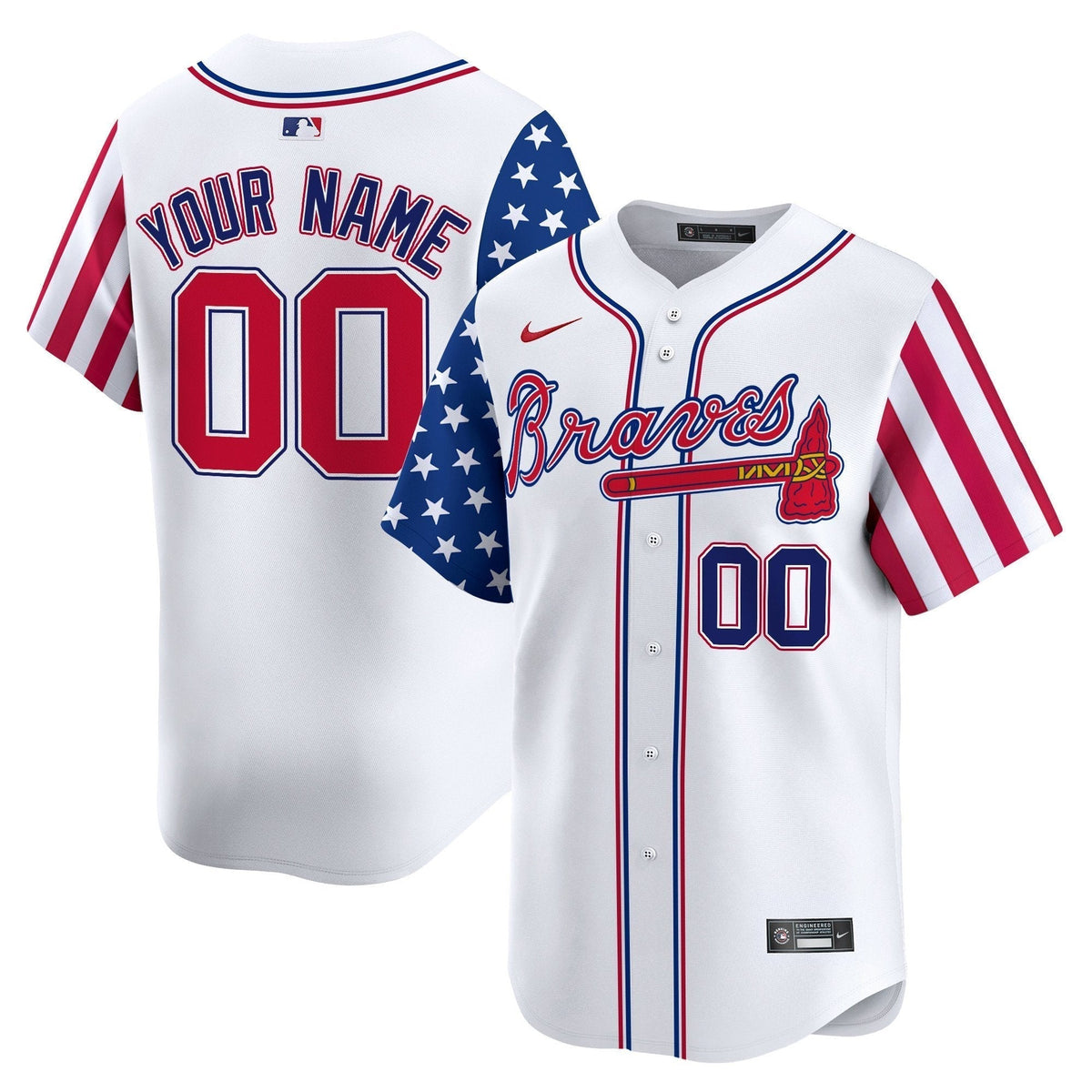Atlanta Braves 2024 Independence Day Vapor Premier Limited Custom Jersey - All Stitched