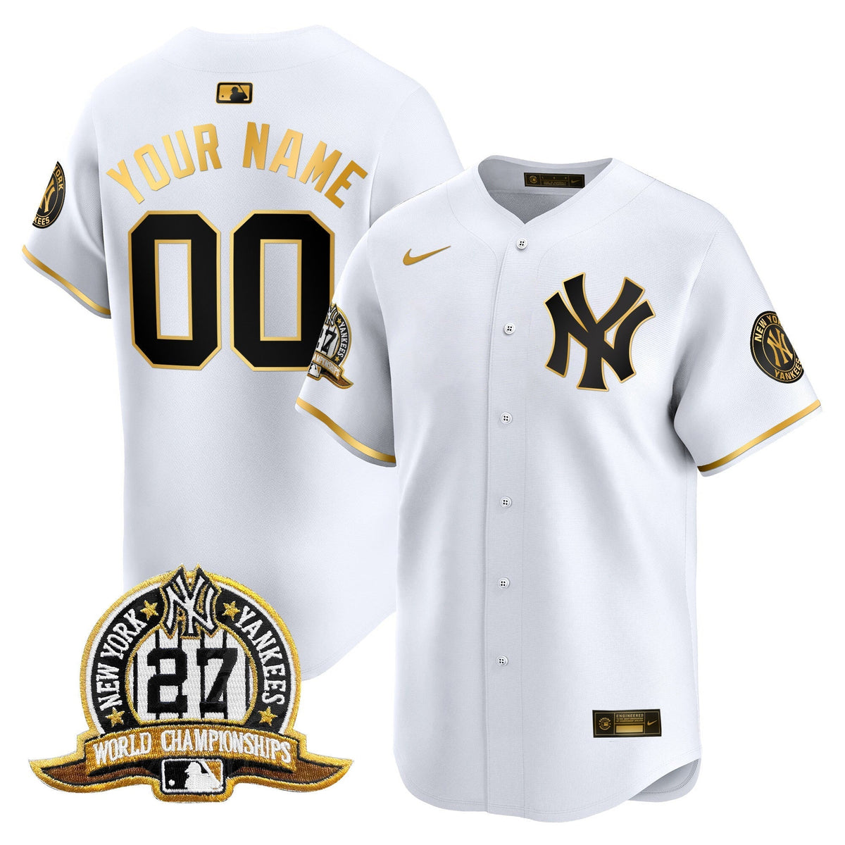 New York Yankees 27 Time Champions Patch Vapor Premier Limited Custom Jersey - All Stitched