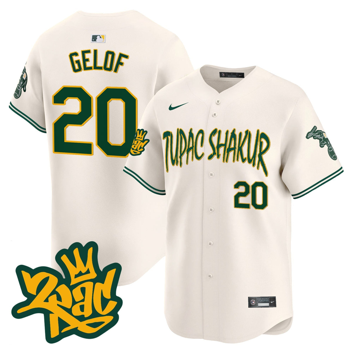 Men's Oakland Athletics Tupac Shakur Vapor Premier Limited Jersey - All Stitched