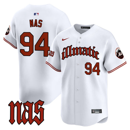 Men's Mets Nas Illmatic Vapor Premier Limited Jersey - All Stitched