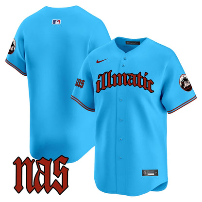 Men's Mets Nas Illmatic Vapor Premier Limited Jersey - All Stitched
